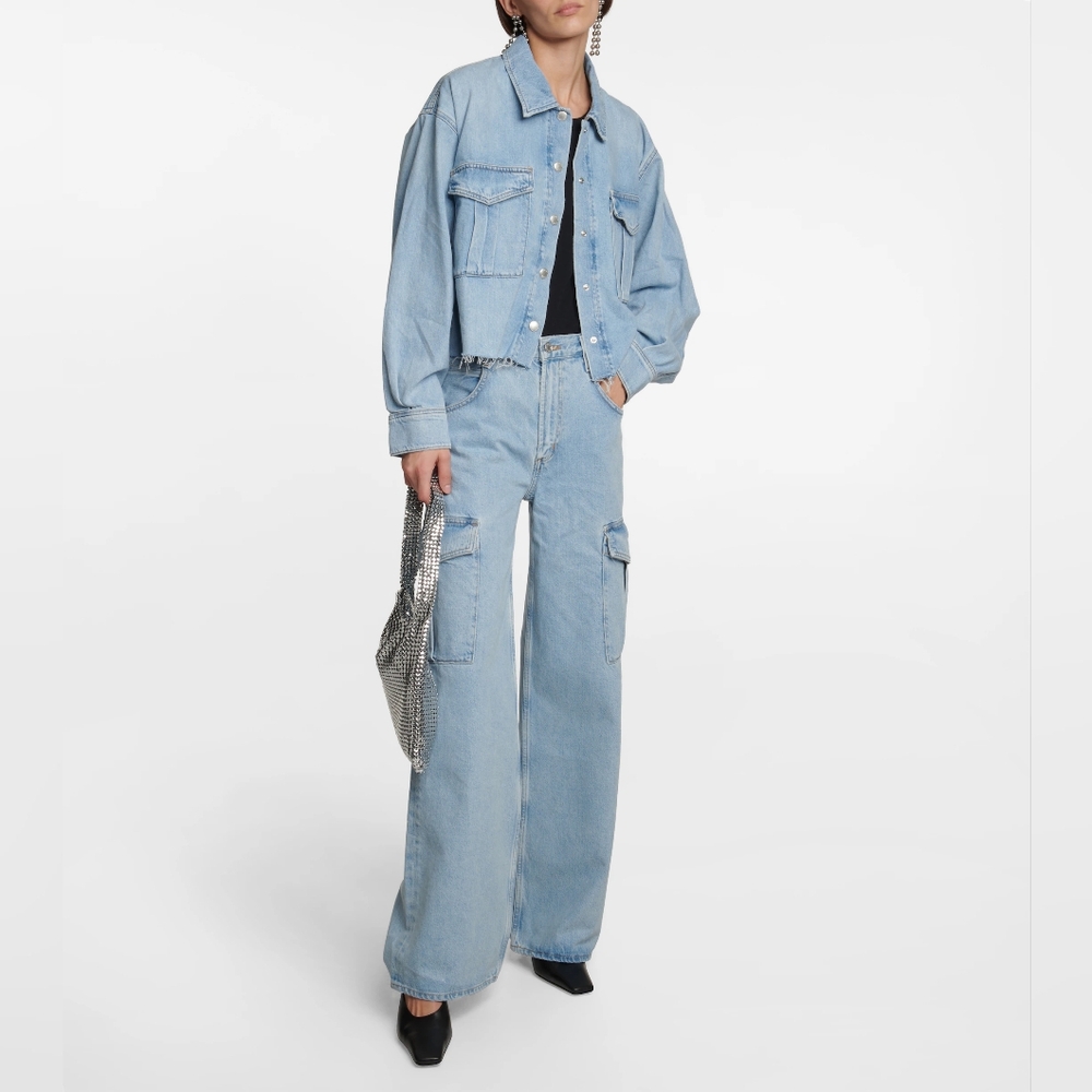 Agolde Minka Cargo Wide Leg Jeans in Realm